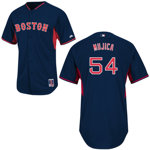 Edward Mujica #54 Youth Baseball Jersey-Boston Red Sox Authentic 2014 Road Cool Base BP Navy MLB Jersey
